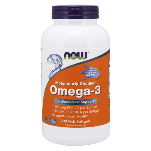 NOW Foods Omega-3 moleculair gedestilleerd - 200 vis softgels