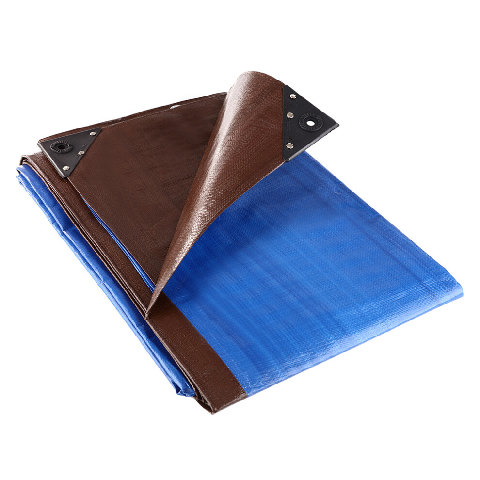 (1.5M x 2.5M) GroundMaster 185Gsm Brown/Blue Tarpaulin Heavy Duty Waterpoof Groundsheet Cover