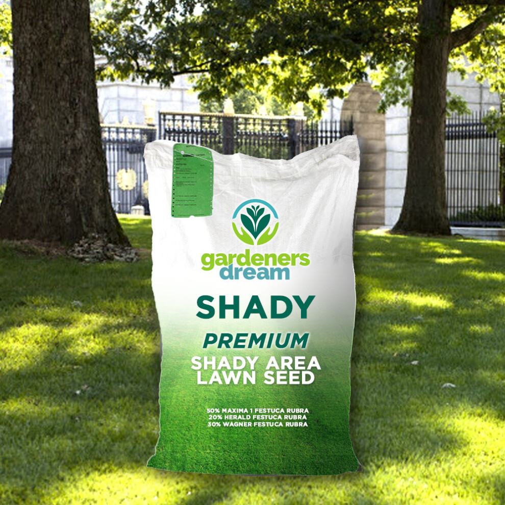 Gardeners Dream 10Kg Shady Lawn Area Under Trees Quality Grass Seed Dark