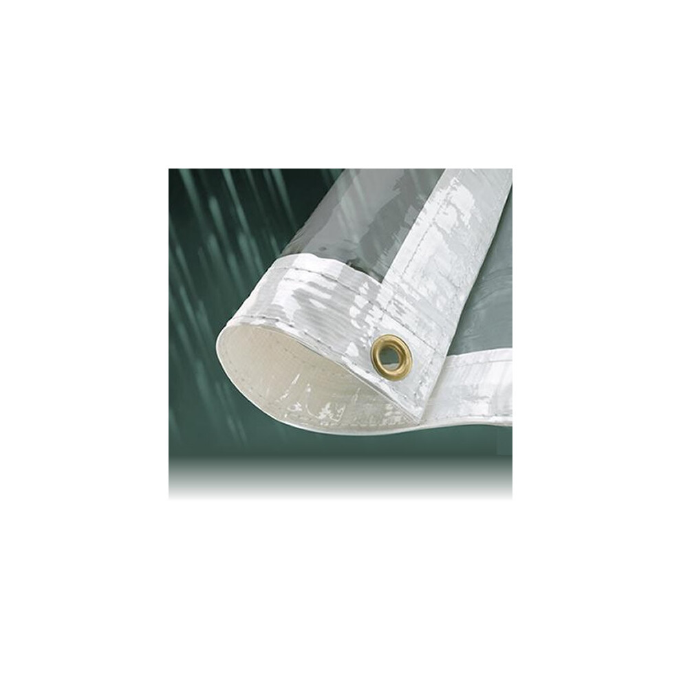 (2M x 2M) Glass Clear 310Gsm Heavy Duty Waterproof Tarpaulins With Eyelets Various Sizes
