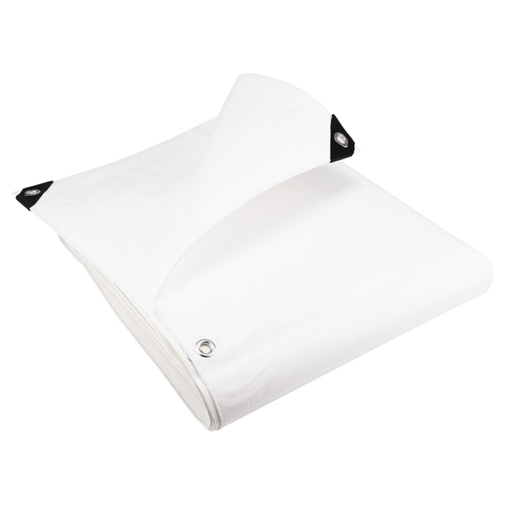 (5.5M X 7M) Groundmaster 200Gsm Super White Tarpaulin Heavy Duty Waterproof Cover Sheet 5051641509259