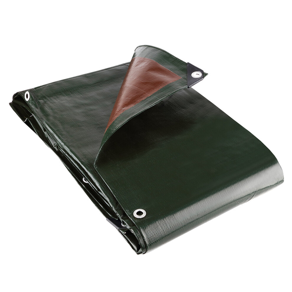(4M X 8M) Groundmaster 250Gsm Brown/Green Tarpaulin Heavy Duty Waterproof Groundsheet 5051641516202