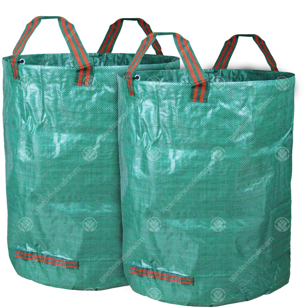 (300L) Gardenersdream 2 X Round Garden Waste Bags - Heavy Duty Reinforced Refuse Sacks