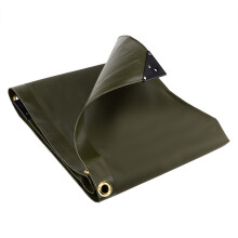 (3M x 3M) GroundMaster 560Gsm Olive Green Pvc Tarpaulin Heavy Duty Waterproof Groundsheet