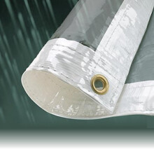 (2.4M x 3M) Clear Heavy Duty Waterproof Tarpaulin Sheet Tarp Cover With Eyelets