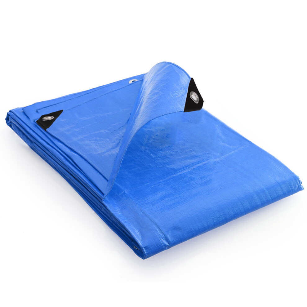 (4.5M x 6M) Groundmaster 110Gsm Standard Blue Tarpaulin Durable Waterproof Groundsheet Cover