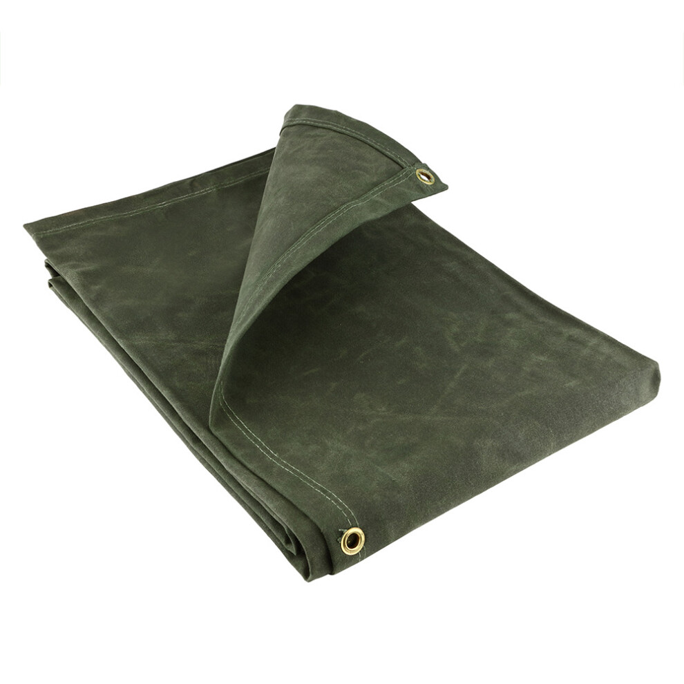 (1.8M x 2.4M) Groundmaster 21Oz Heavy Weight Canvas Tarpaulin - Durable Water Resistant Cover