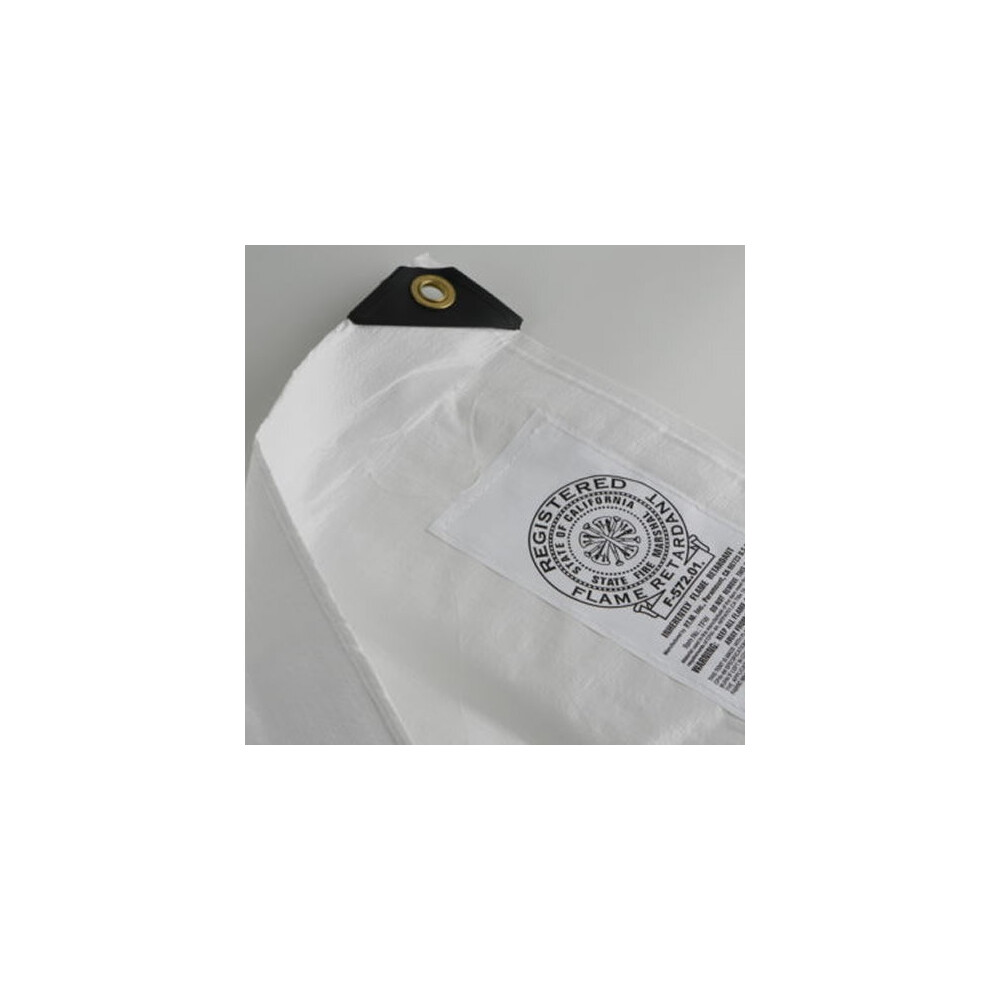 (1.8M x 2.4M) White Flame Retardant Tarpaulin With Eyelets-image-OPC-P8H7CRK-NEW