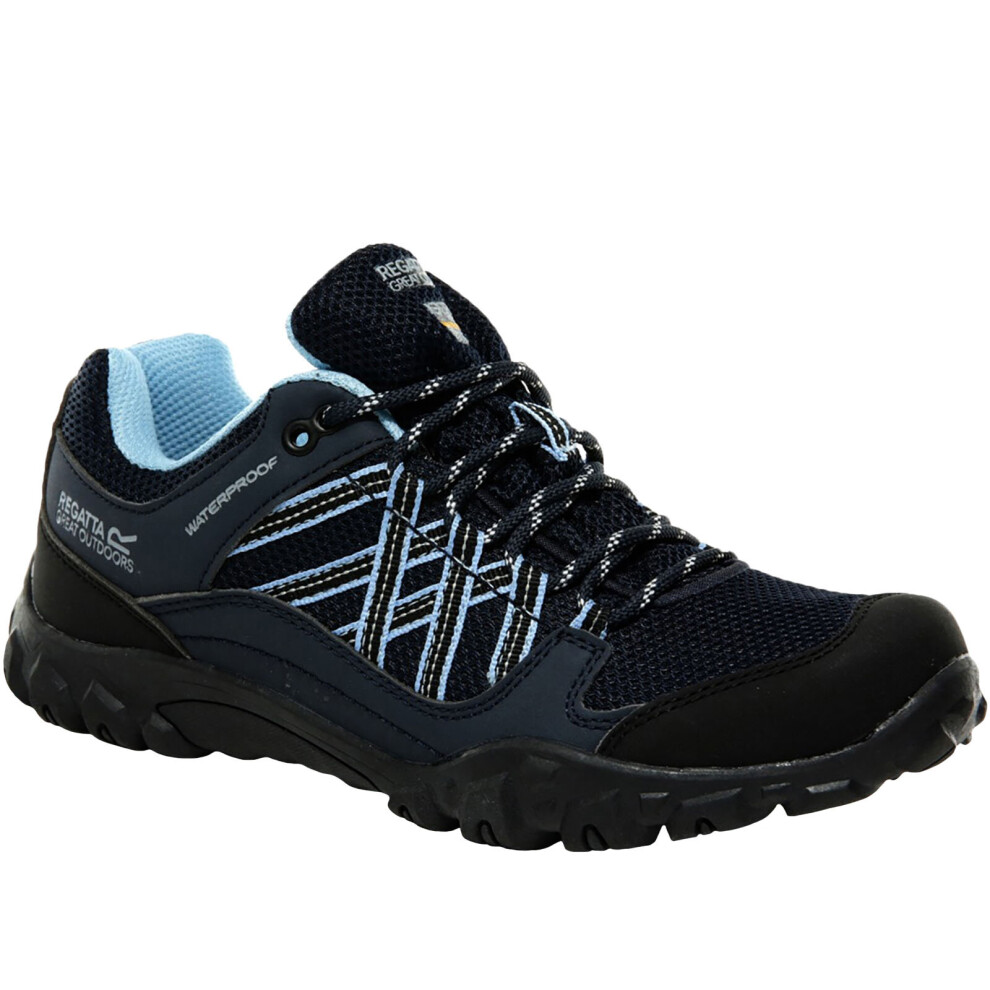 (3 UK, Black/Blue) Regatta Womens Edgepoint III Waterproof Outdoor Walking Hiking Shoes