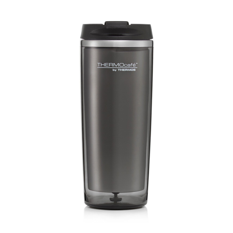 Thermos 350Ml Translucent Grey Cool Touch Hot Cold Flip Lid Travel Flask Tumbler
