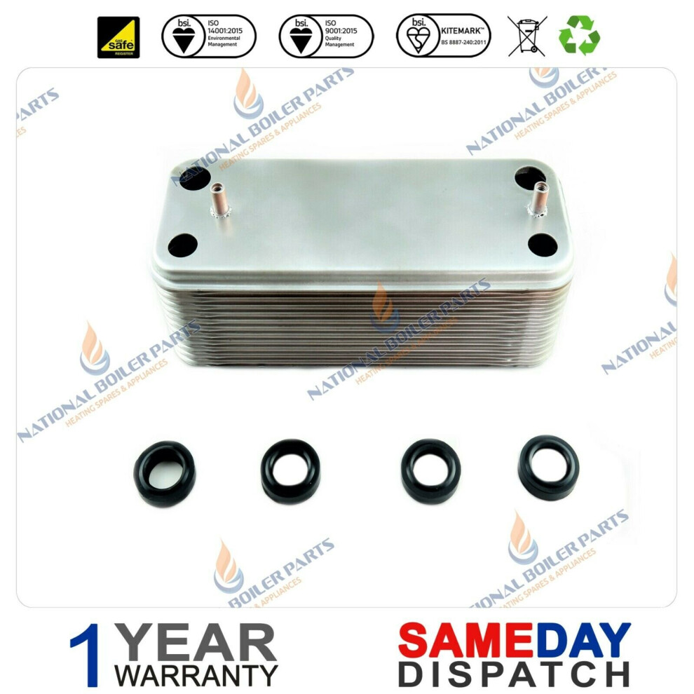 Baxi Combi Instant 105E & 80E Boiler 22 Plate Heat Exchanger 1117314 5114708 5056511808524