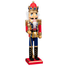Wooden 95%, Fabric 5% Christmas Nutcracker Festive Decor 38cm 471g-Red