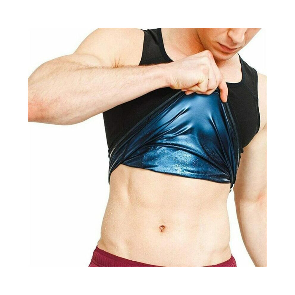 (Men, S/M) Women Men Sweat Slimming Polymer Vest Sauna Weight Loss Fitness Tank Top Shaper