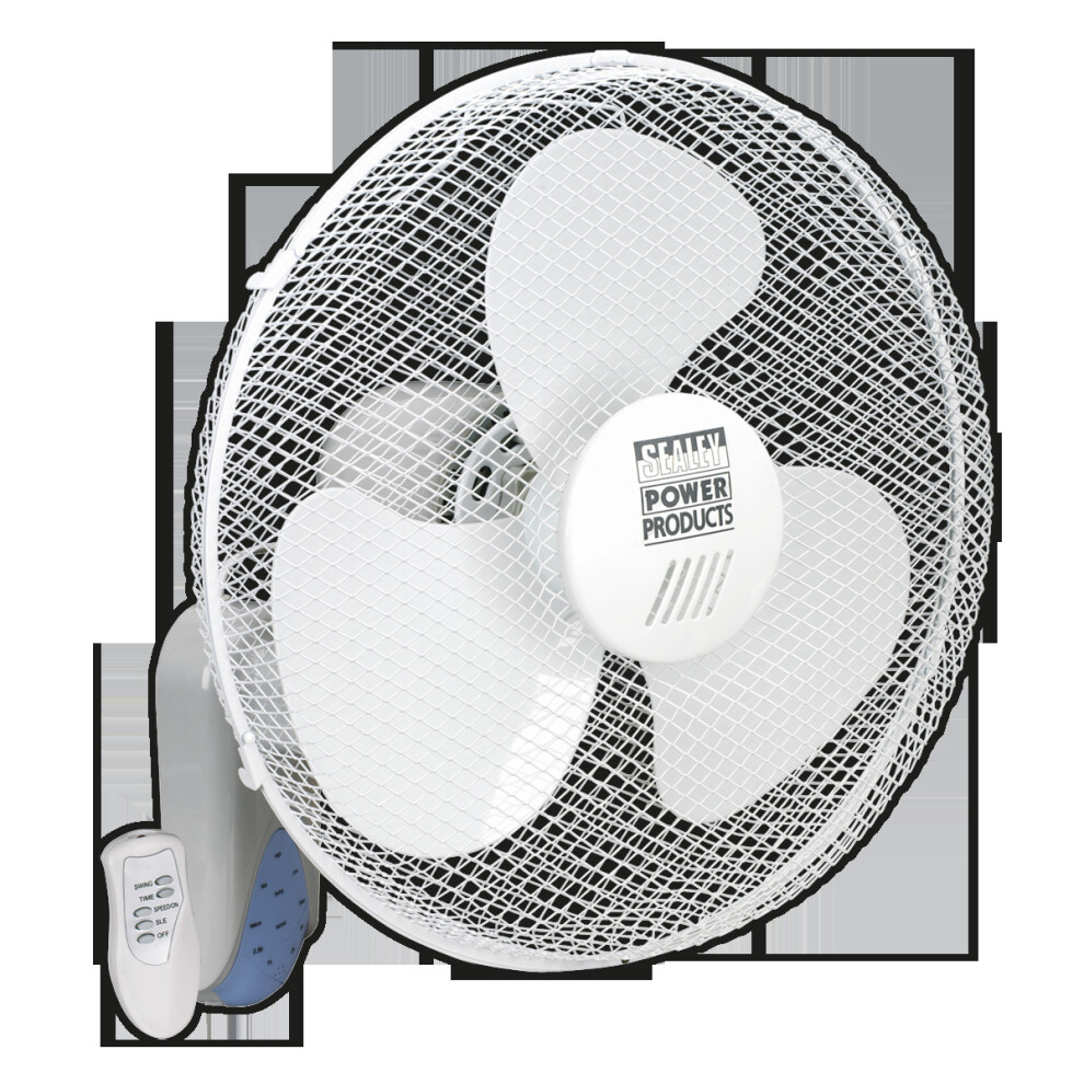 SEALEY - SWF16WR Wall Fan 3-Speed 16" with Remote Control 230V