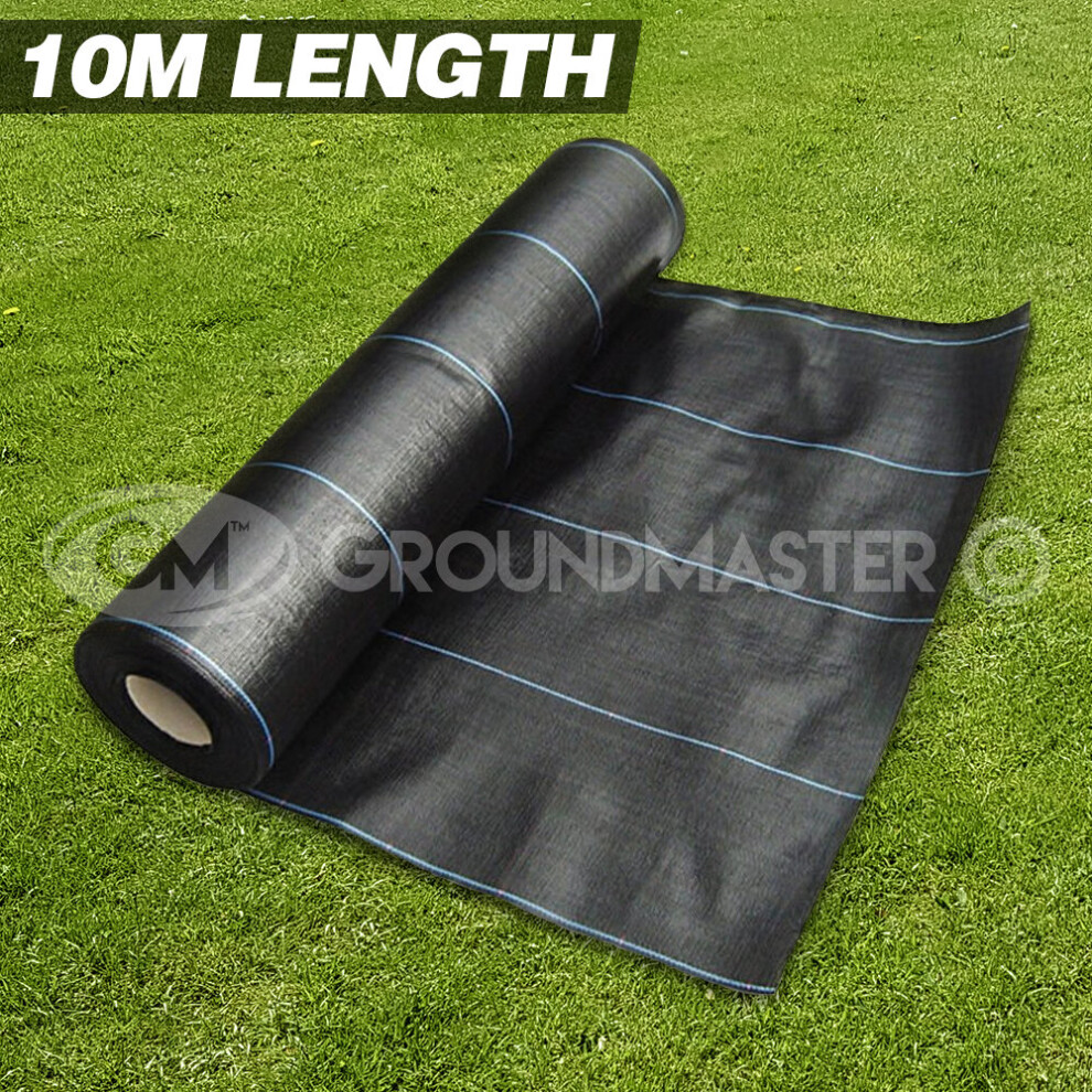 (2M x 10M) 10M Long Groundmaster Heavy Duty Weed Control Fabric Ground Cover Membrane