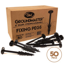 (50) Groundmaster Heavy Duty 6" Pegs Weed Control Membrane Fabric Fixing Anchors