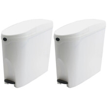 2 x White Pedal Operated Sanitary Bin 20 Litre Capacity