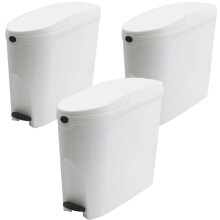 3 x White Pedal Operated Sanitary Bin 20 Litre Capacity