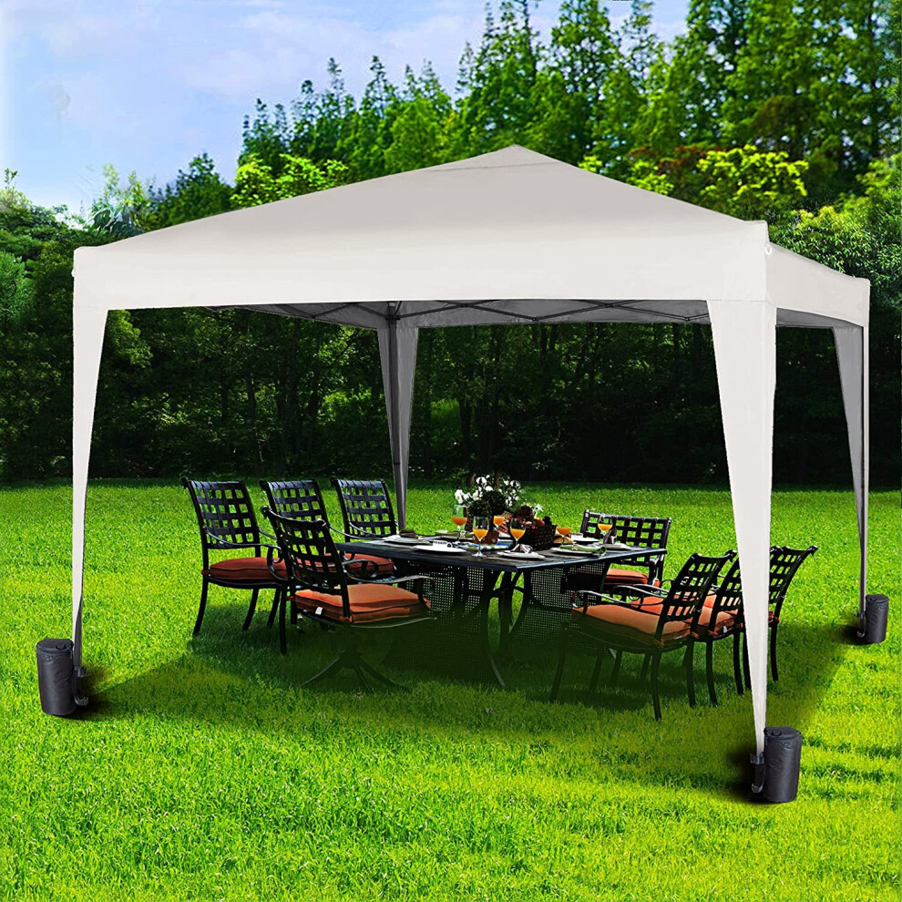 (White) MccÂ® 3x3m Pop-up Gazebo Waterproof Outdoor Garden Marquee Canopy NS