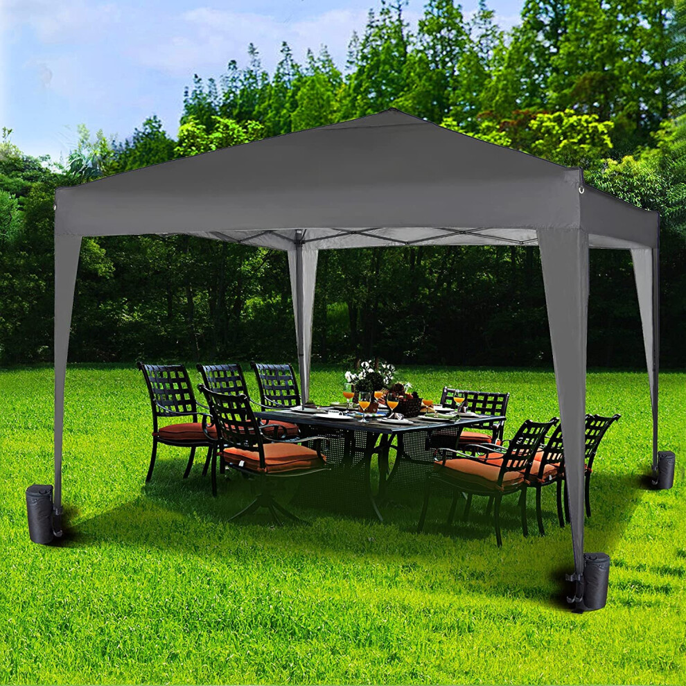 (Grey) MccÂ® 3x3m Pop-up Gazebo Waterproof Outdoor Garden Marquee Canopy NS