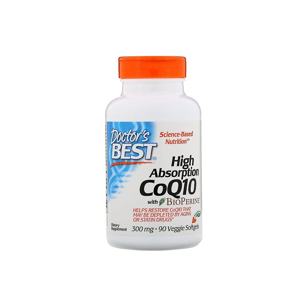 Doctor's Best High Absorption Coq10 With Bioperine, 300Mg - 90 Veggie Softgels