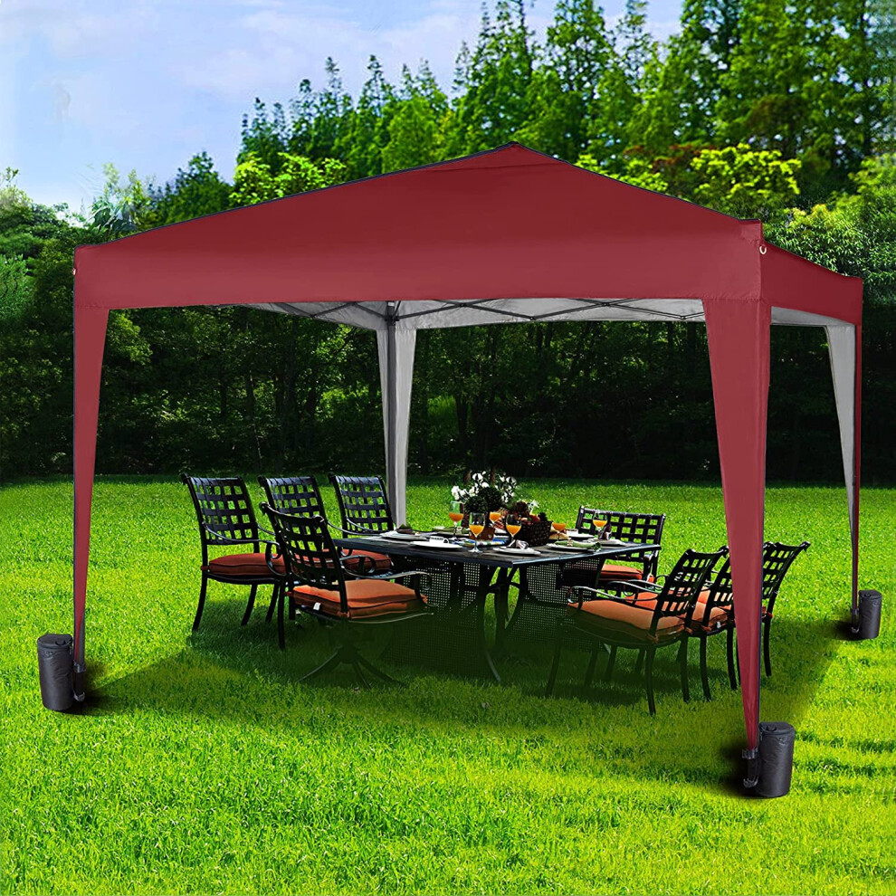 (Red) MccÂ® 3x3m Pop-up Gazebo Waterproof Outdoor Garden Marquee Canopy NS