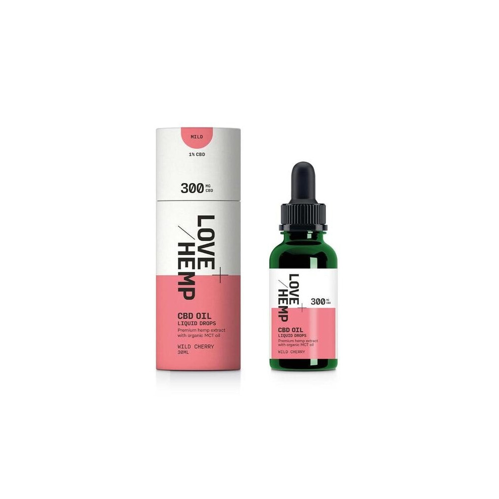 Love Hemp Oil Liquid Drops Wild Cherry 30Ml - 300Mg