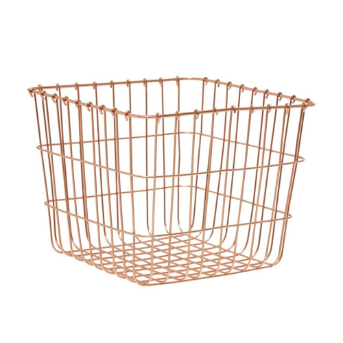 Premier Housewares Stylish Sturdy Square Basket, Functional Wireframe Basket For Kitchen, High Quality Contemporary Basket