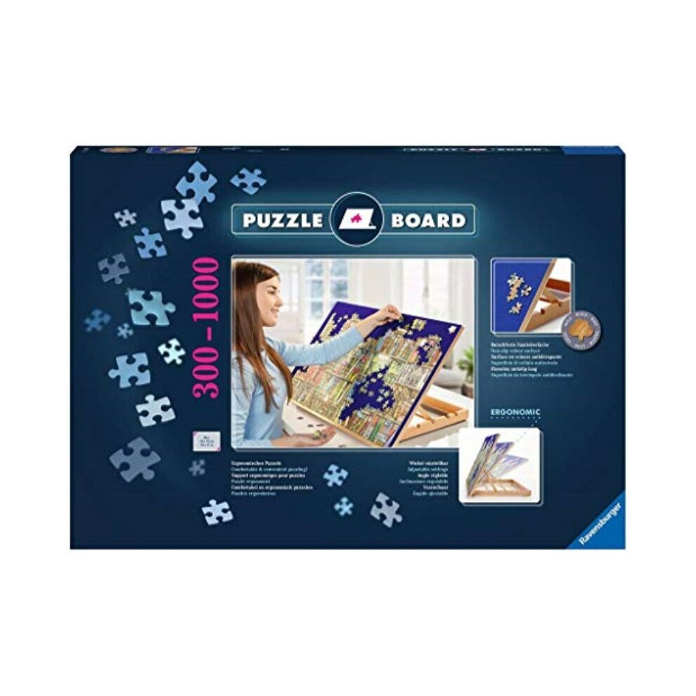 Ravensburger 17973 Tabletop Fold Flat Wooden Puzzle Easel - Non-Slip, Felt Work Surface Puzzle Table Accessory - for Jigsaw Puzzles in Landscape Forma