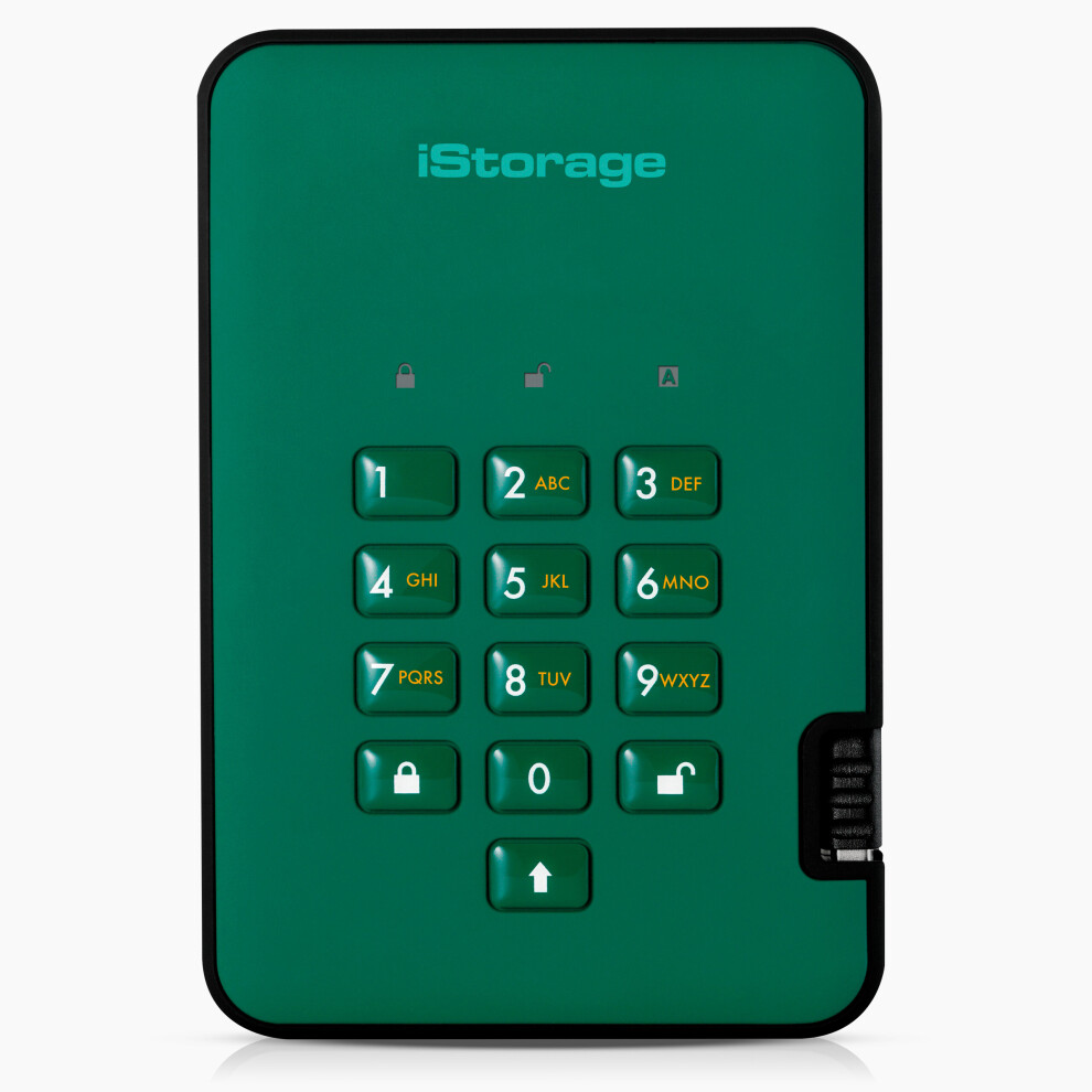 (Green) Istorage Diskashur2 Ssd 256 Gb Secure Portable Solid State Drive | Password Protected | Dust/Water Resistant | Hardware Encryption Green 5060220251472
