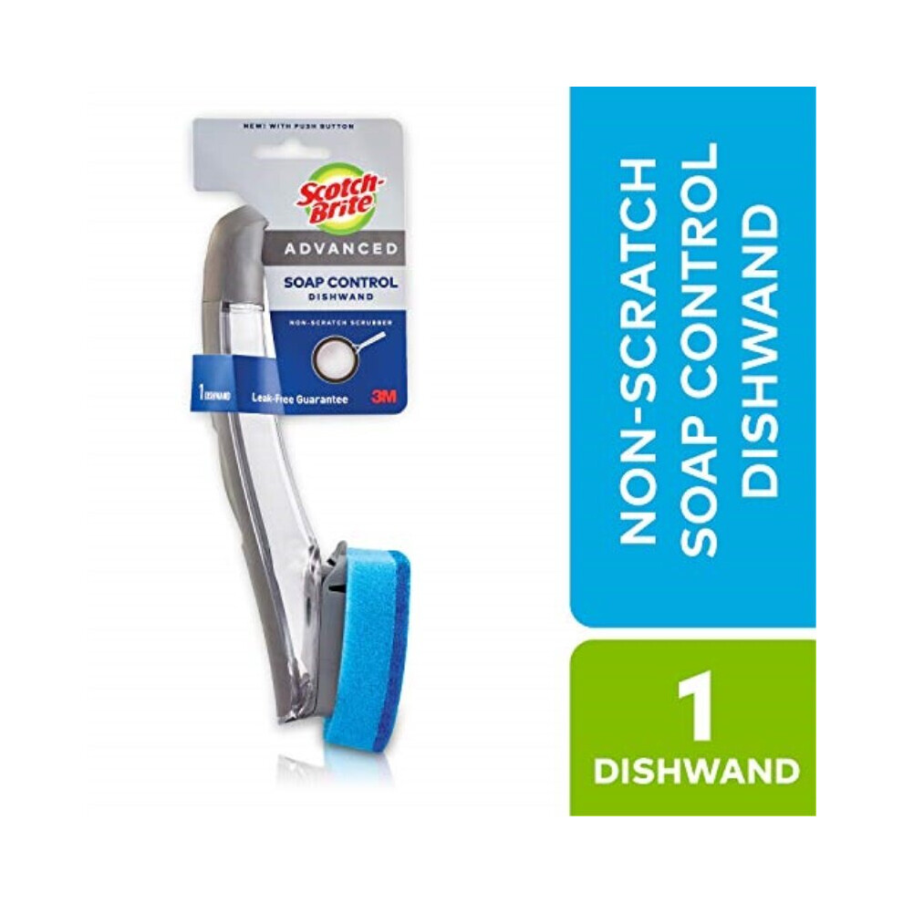 Scotch-Brite Non-Scratch Advanced Soap Control Dishwand, Leak-Free Guarantee, Long Lasting and Reusable