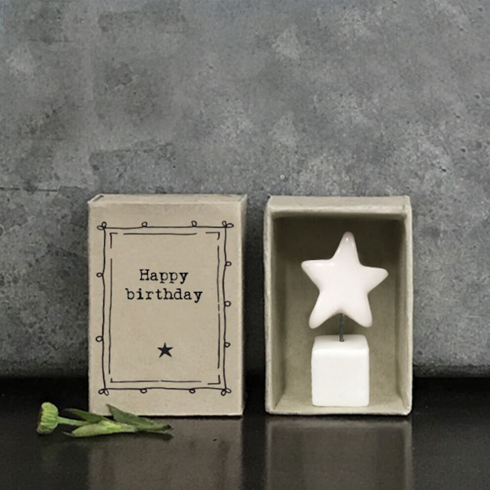 East Of India Matchbox Porcelain Star Ornament, Birthday Gift, Porcelain Keepsake Gift, Birthday Keepsake, Porcelain Gift, Home Gift