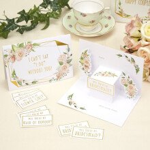 3 Bridesmaid Proposal Cards, I Cant Say I Do Without You, Be My Bridesmaid, Geo Floral Bridesmaid Cards, Simple Bridesmaid Proposal