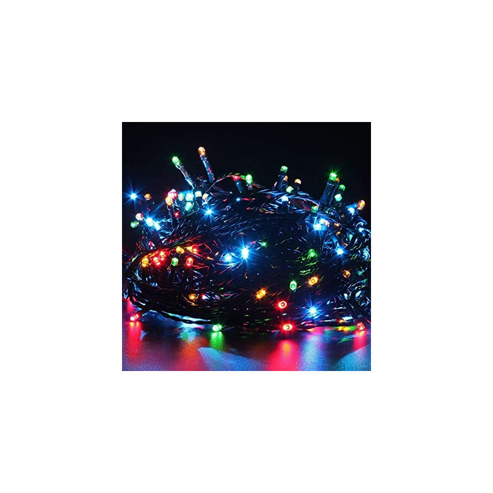 300 Multi Coloured Christmas Battery Operated Chasing LED Lights with Timer