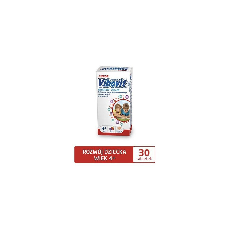 VIBOVIT JUNIOR WITAMINY + Å»ELAZO 30 tabletek do ssania