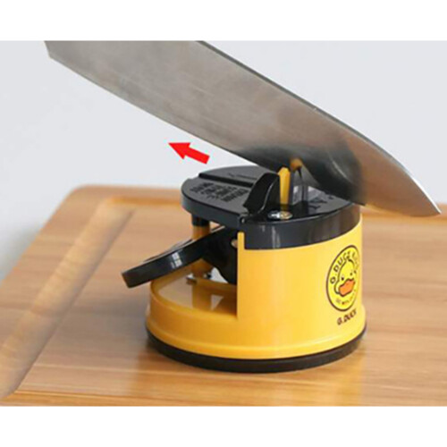 Household Kitchen Tools Mini Yellow Duck Sucker Sharpener Small Double-sided Sharpening Stone Suction Cup Quick Sharpening Stone 2