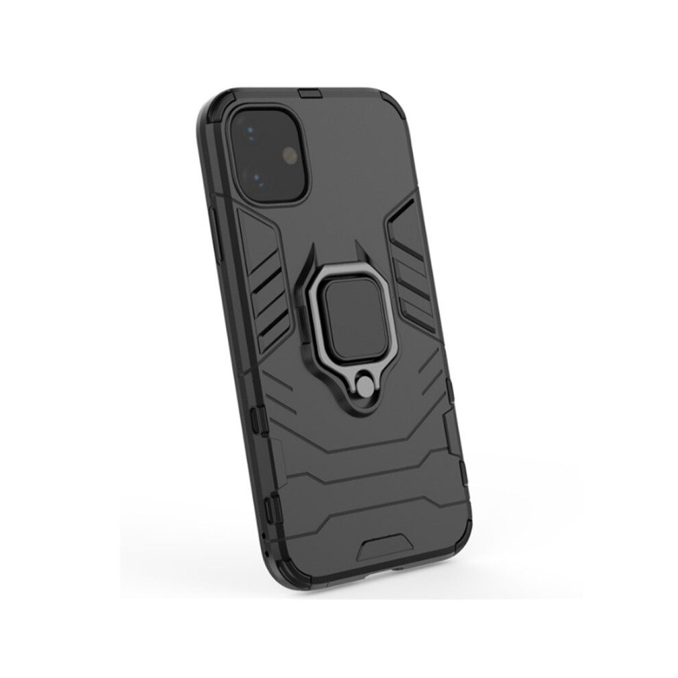 F20 Panther Ring Stand Phone Case Mobile Phone Bumper Magnetic Anti-Fall Protective Leather Case For Iphone 13 Mini 5.4 Inch Black 774048914048