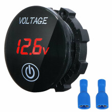 (Red) DC 12V-24V LED Panel Digital Voltage Volt Meter Display Voltmeter Motorcycle Car