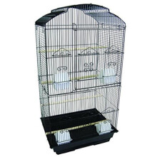 YML 1704-4724BLK Bar Spacing Shell Top Bird Cage bwith stand, Black