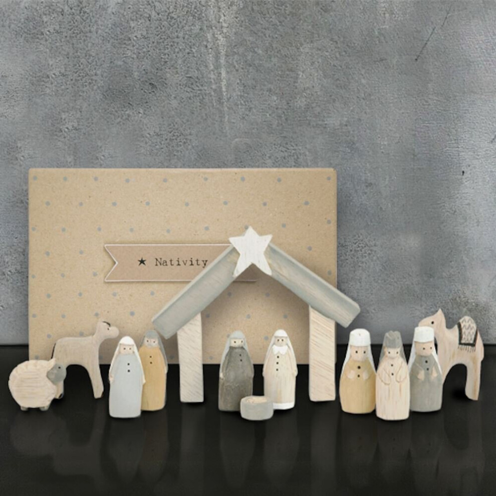 MINI Wooden Nativity Set, Christmas Nativity Keepsake Gift, Festive Decorations, Rustic Christmas Decorations, Christmas Gifts