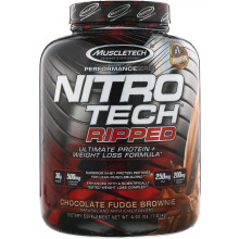 MuscleTech, Nitro Tech Ripped, Protéine Minceur + Perte de Poids, Brownie au Chocolat, 4,01 lbs (1,82 kg)
