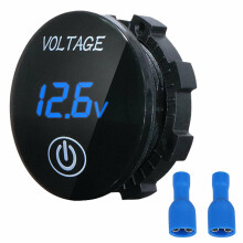 (Blue) DC 12V-24V LED Panel Digital Voltage Volt Meter Display Voltmeter Motorcycle Car