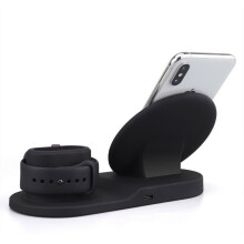 (Black) 3 in 1 Wireless Charger Fast Charging Dock Station For iPhone 12 13 Apple Watch
