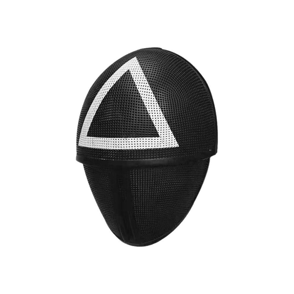 (Triangles) Squid Game Mask Cosplay Halloween Horror Headgear Round Square Triangle Helmet Not,Specified