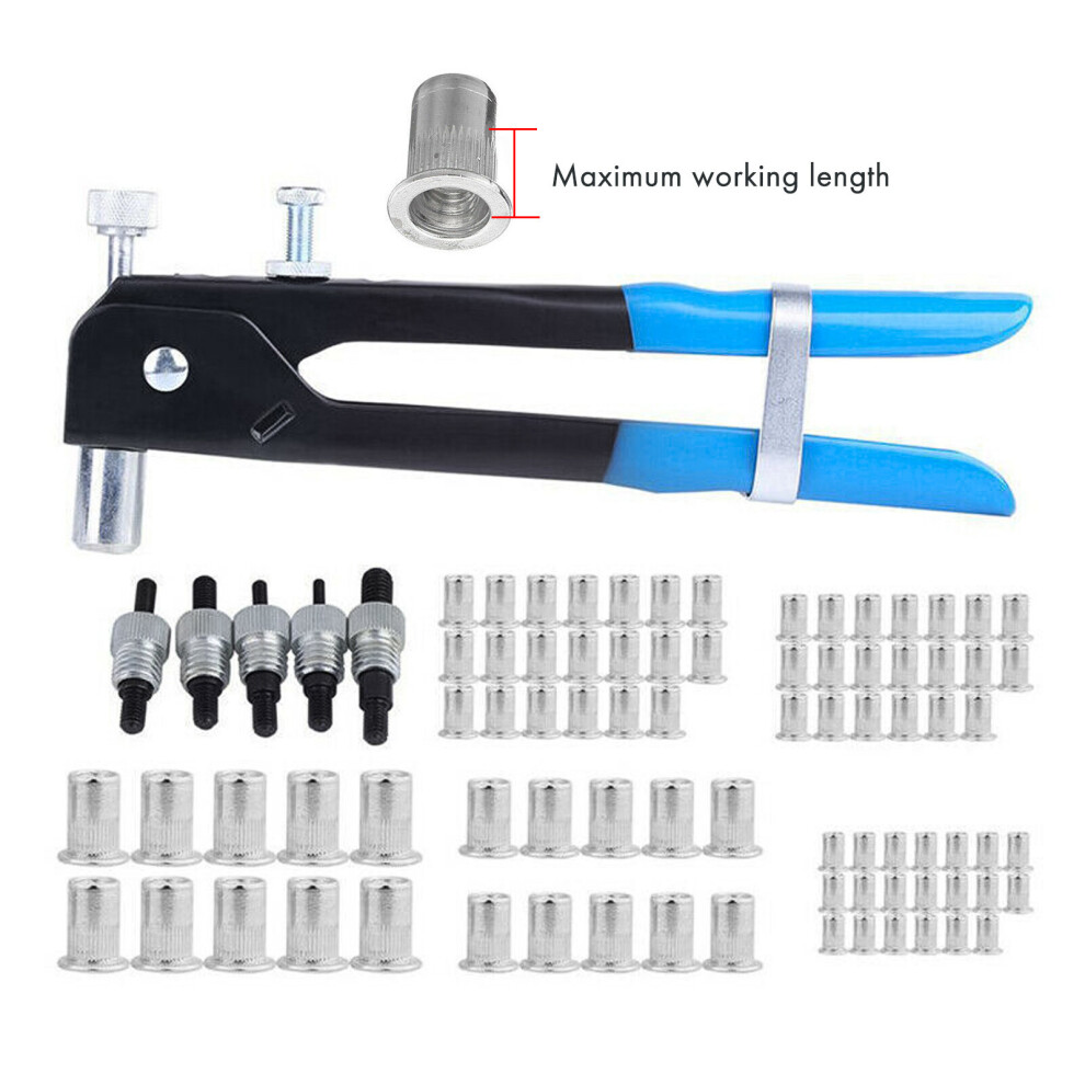 Delaman 86Pcs M3-M8 Rivet Gun Insert Tool Riveter Rivnut Nutsert Riveting Kit