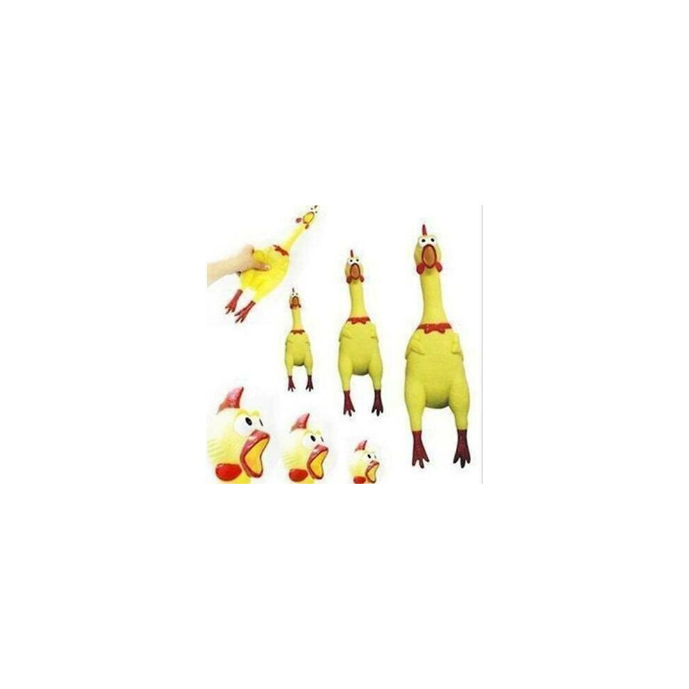 (, 17Cm) 1Pcs Screaming Rubber Chicken Pet Dog Toy Squeak Squeaker Chew Gift Yellow