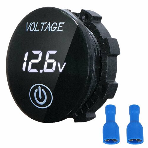 (White) DC 12V-24V LED Panel Digital Voltage Volt Meter Display Voltmeter Motorcycle Car