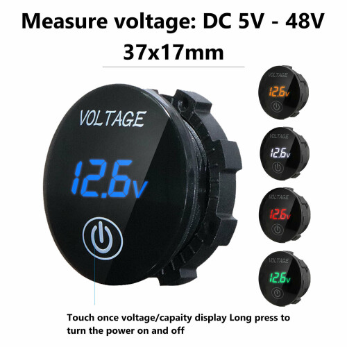 (White) DC 12V-24V LED Panel Digital Voltage Volt Meter Display Voltmeter Motorcycle Car 1