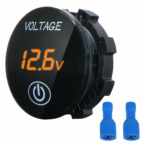 (Orange) DC 12V-24V LED Panel Digital Voltage Volt Meter Display Voltmeter Motorcycle Car