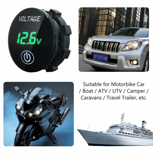 (Orange) DC 12V-24V LED Panel Digital Voltage Volt Meter Display Voltmeter Motorcycle Car 2